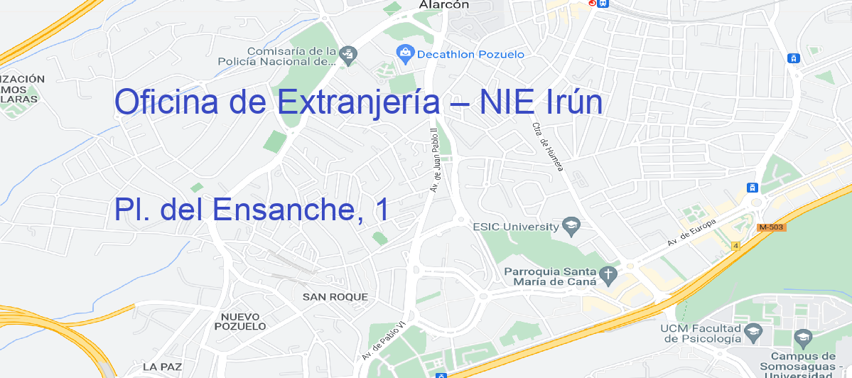 Oficina Calle Pl. del Ensanche, 1 en Irun - Oficina de Extranjería – NIE