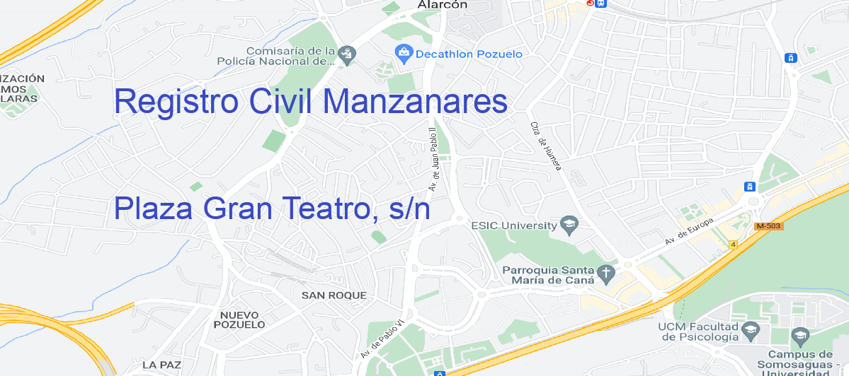 Oficina Calle Plaza Gran Teatro, s/n en Manzanares - Registro Civil