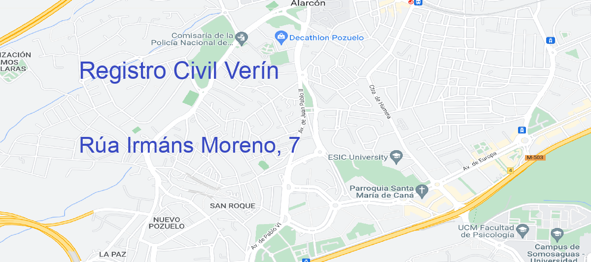 Oficina Calle Rúa Irmáns Moreno, 7 en Verín - Registro Civil