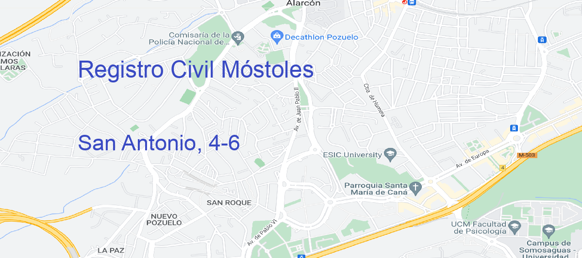 Oficina Calle San Antonio, 4-6 en Móstoles - Registro Civil