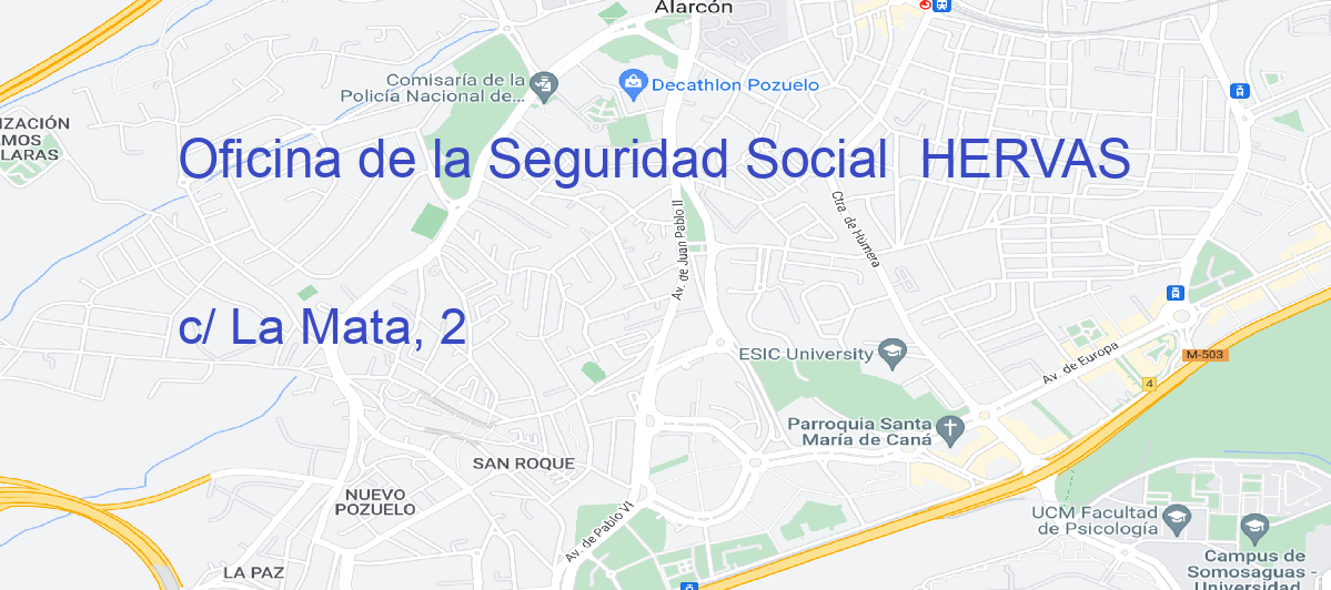 Oficina Calle c/ La Mata, 2 en Hervás - Oficina de la Seguridad Social 